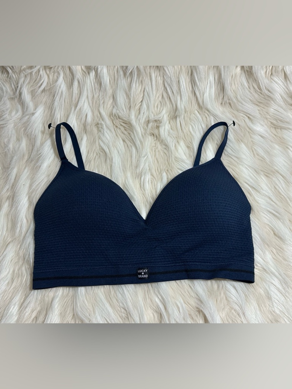Lucky Brand Navy Wireless Seamless Bra